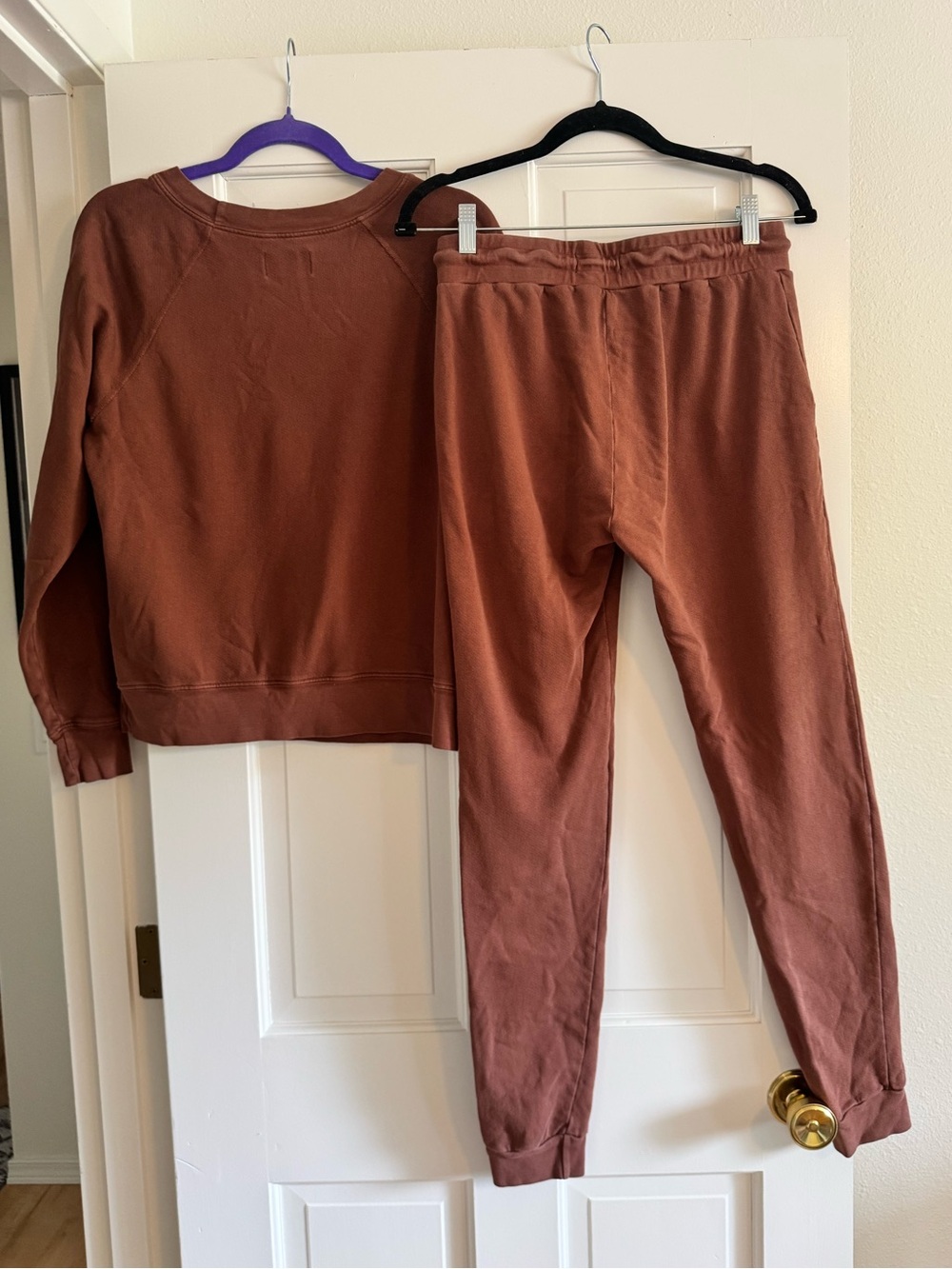 MATE the Label Organic Cotton Terry Sweat Set Joggers Crewneck Small SEE PHOTOS - Picture 2 of 9